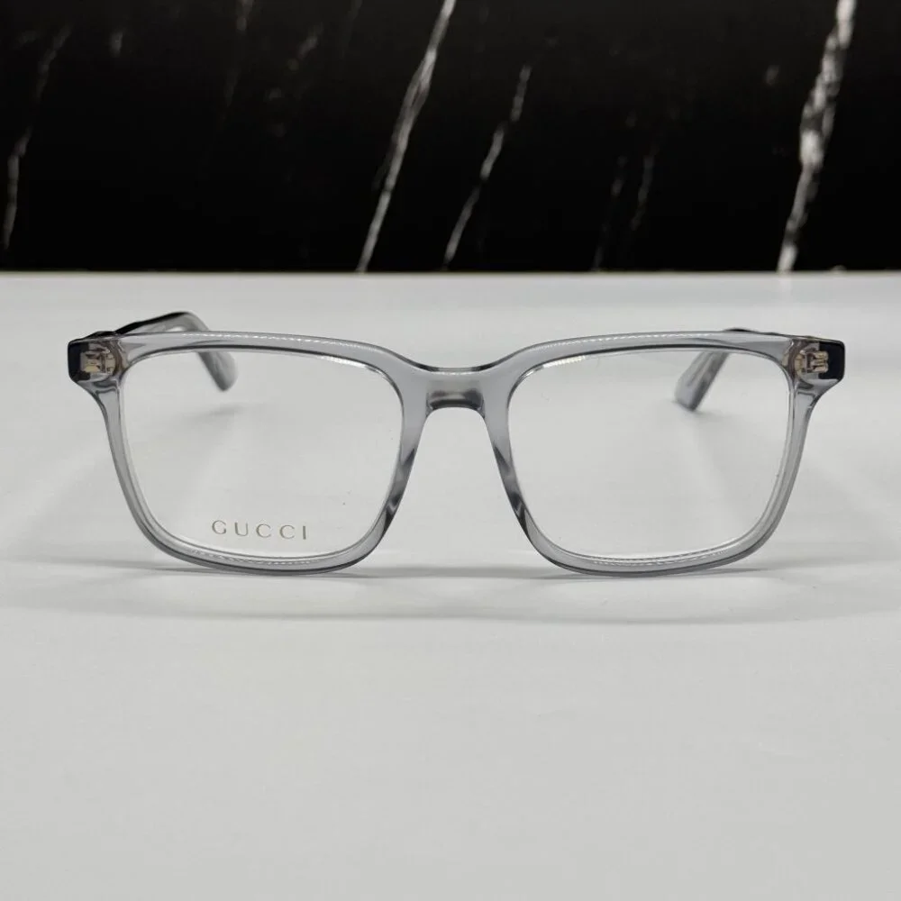 NEW GG1120O 005 GUCCI TRANSPARENT LIGHT BLUE MEN GUCCI EYEGLASSES